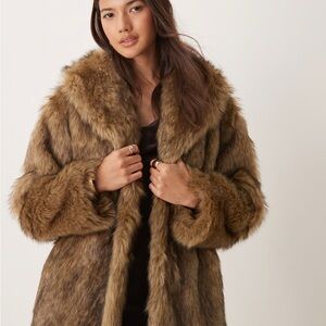 Abercrombie Women's Faux Fur Coat in Brown